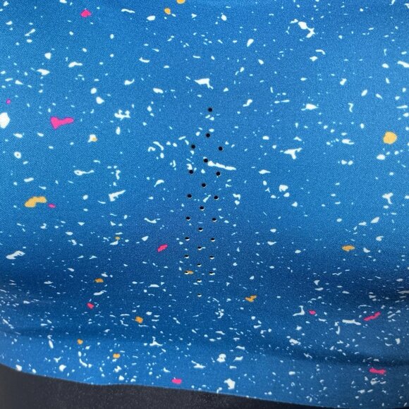Brooks 32D Dare Racerback Run 2.0 Sports Bra Lagoon Speckle Print Sweat Wicking - Picture 2 of 10
